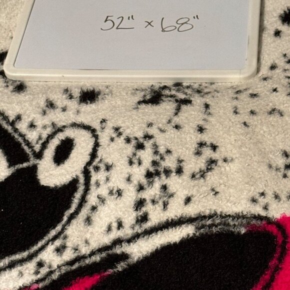 VINTAGE BIEDERLACK MINNIE MOUSE BLANKET pink purple black THROW DISNEY 52” x  68 - Picture 9 of 11